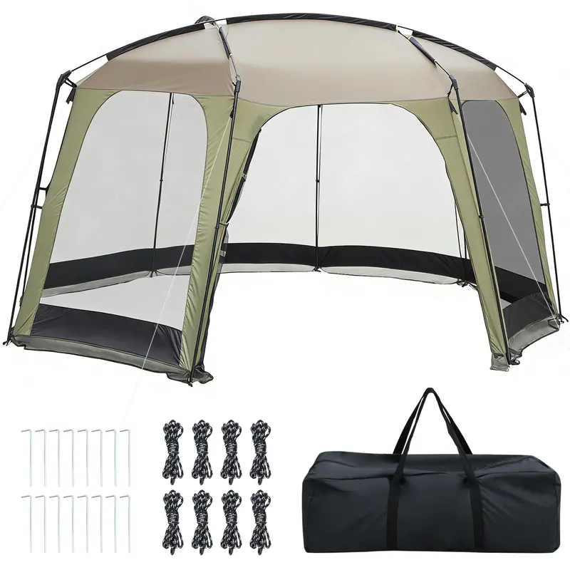 12.5' X 11.7' Mesh Screen Tent With Zippered Entry And Compact Carry Bag 1