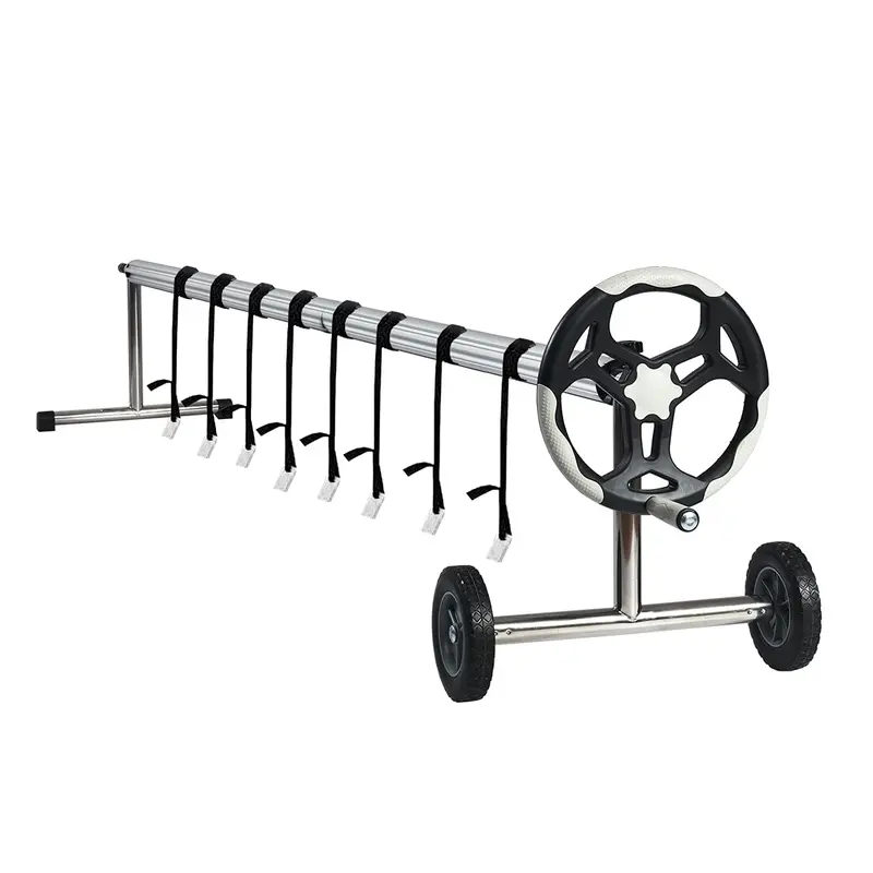 18-Foot Aluminum Pool Solar Cover Reel Kit For Compact Backyard Storage 1