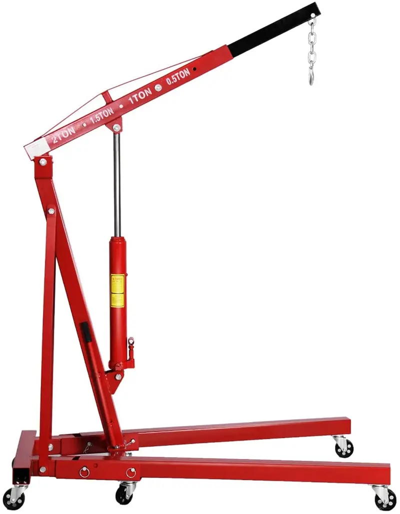 2-Ton Folding Engine Hoist – Portable Cherry Picker Crane For Automotive And Workshop Lifting 1