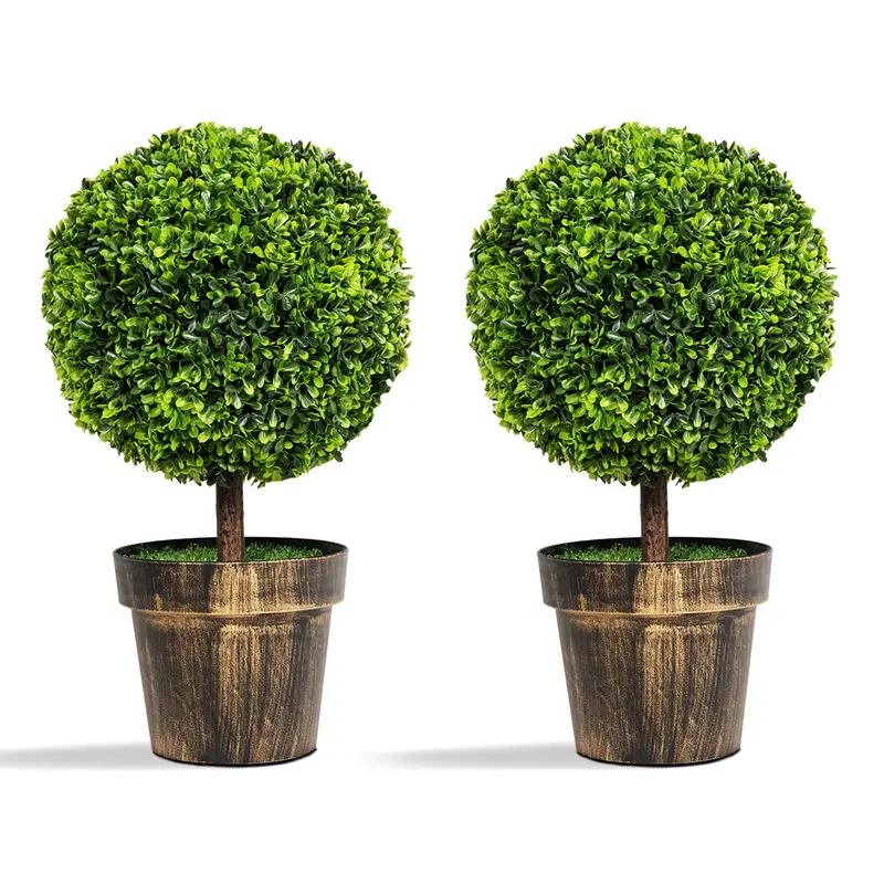 22-Inch Artificial Boxwood Ball Tree – Compact Tabletop Topiary For Modern Home Or Office Décor 1