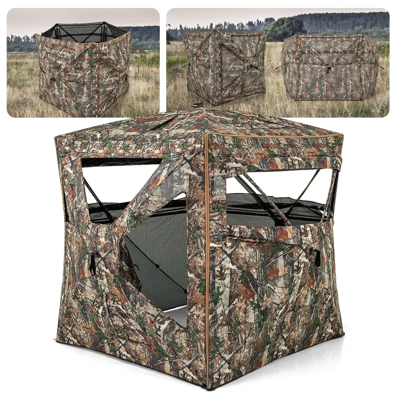3-In-1 Multifunctional Hunting Blind With Skylight, 360° One-Way View, And Modular Design 1