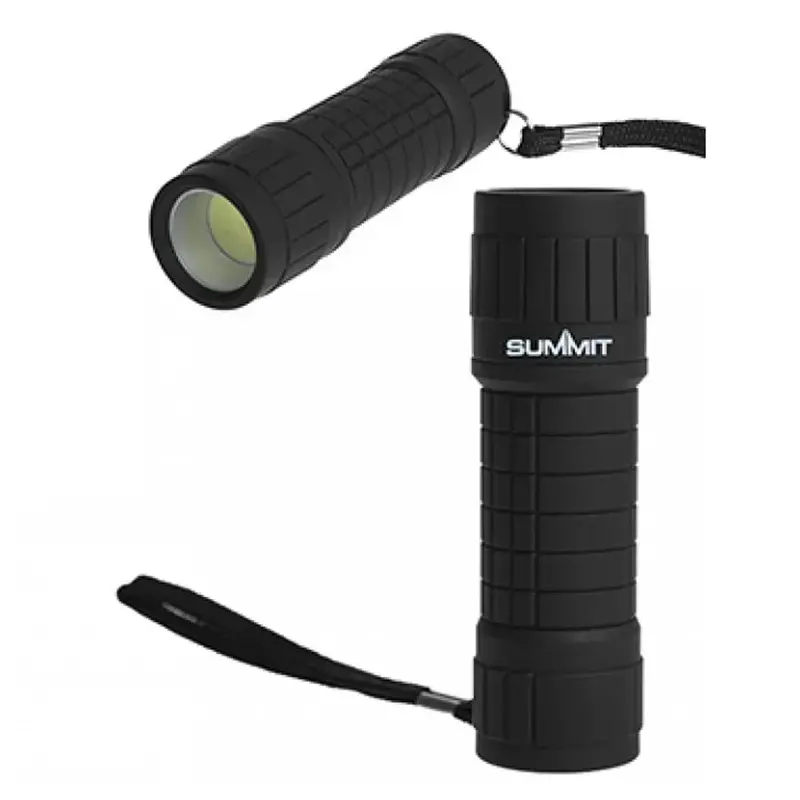 3W Cob Led Rubber Grip Flashlight – Matte Black 1