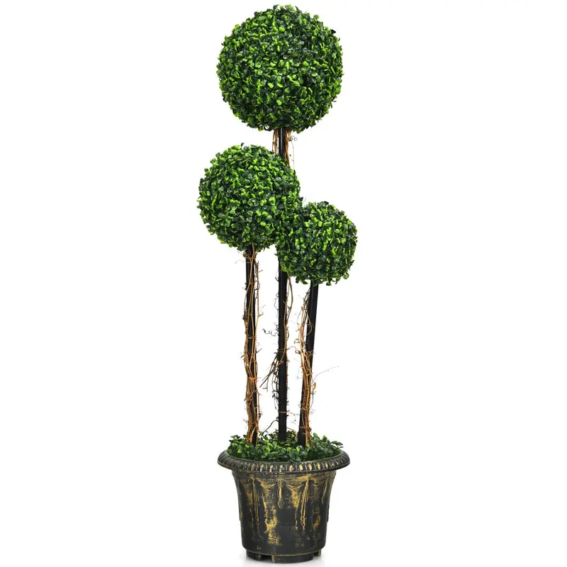 4-Foot Artificial Boxwood Topiary – Lifelike Evergreen Shrub For Indoor Or Outdoor Use 1