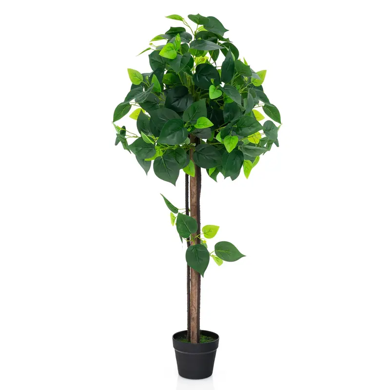 45-Inch Silk Hydrangea Tree With Natural Wood Trunk And Elegant Potted Design 1
