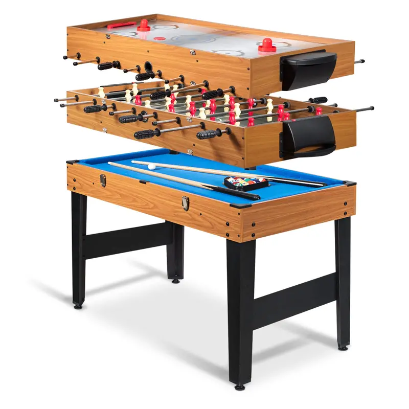 48-Inch 3-In-1 Game Table – Full-Size Foosball Table With Convertible Pool And Air Hockey Functionality 1