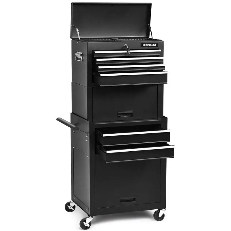 6-Drawer Rolling Tool Chest With Riser – Heavy-Duty Mobile Workshop Storage Cabinet 1