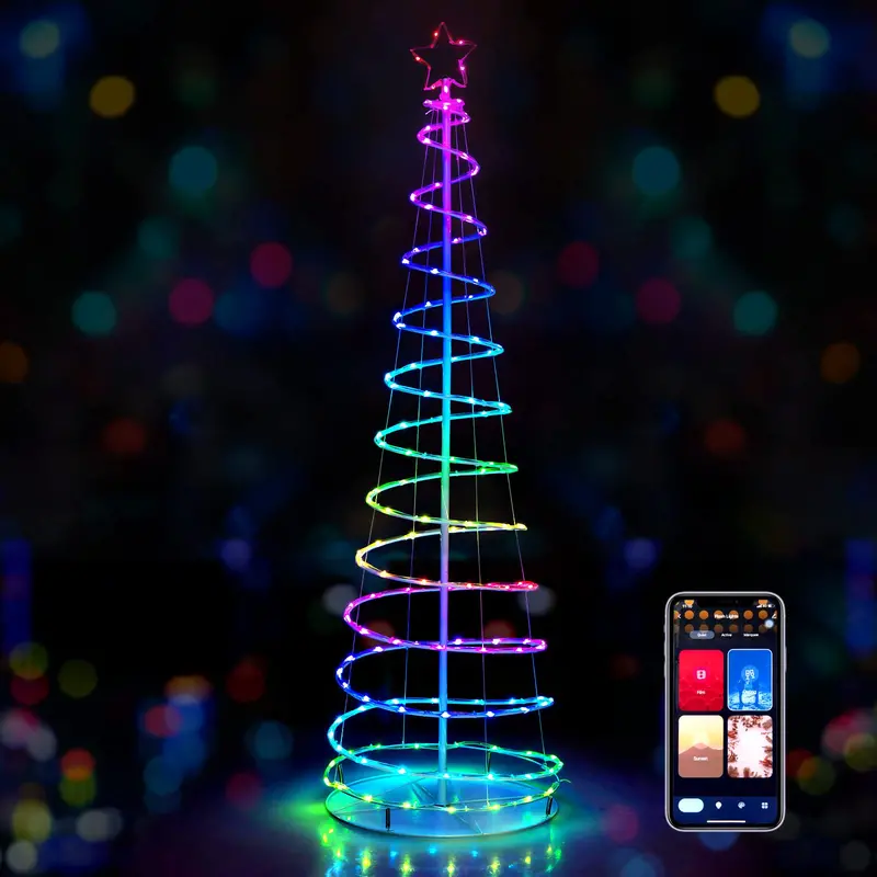 6-Foot Spiral Led Christmas Tree – Weather-Resistant Outdoor Decor With 135 Warm White Lights 1