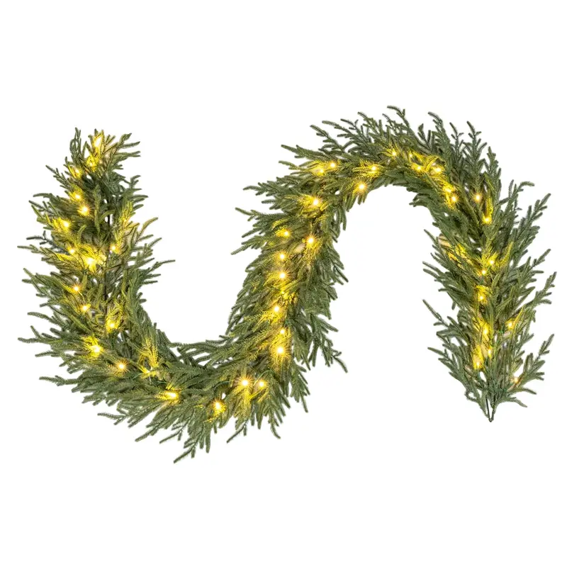 9-Foot Pre-Lit Cypress Garland – Festive Holiday Decor With 50 Warm White Leds & 130 Branch Tips 1