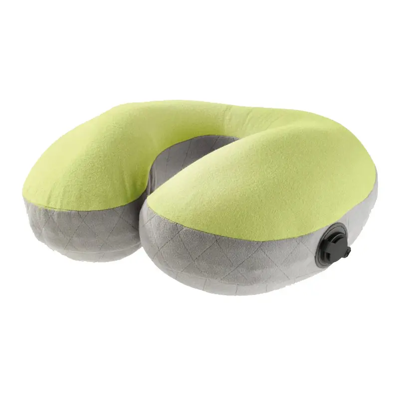 Air-Core Travel Neck Pillow In Wasabi Green & Grey 1