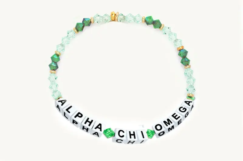 Alpha Chi Omega Beaded Name Bracelet – Sophisticated Greek Jewelry 1