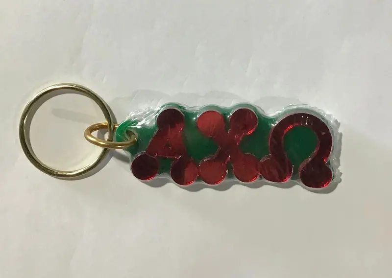 Alpha Chi Omega Bubble-Style Letter Keychain – Greek Accessories 1