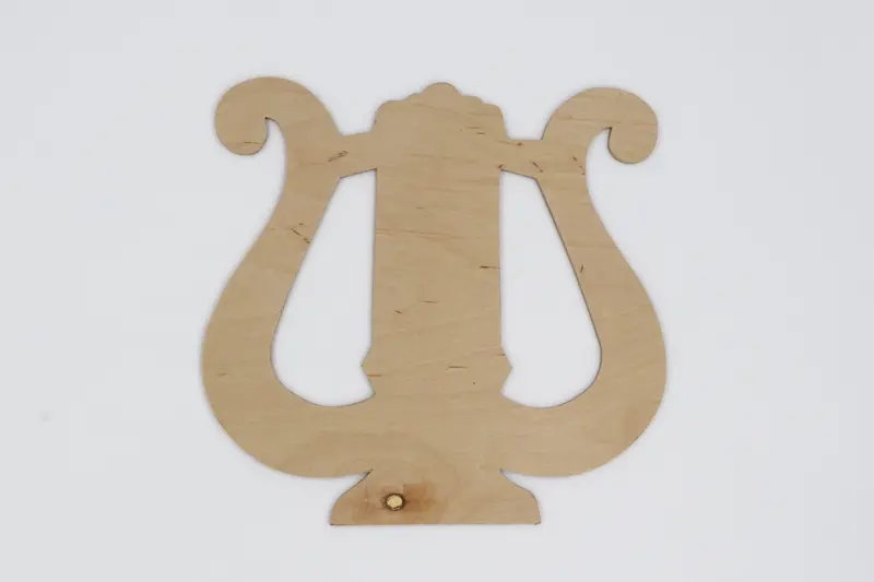 Alpha Chi Omega Lyre-Inspired Wooden Serving Board 1