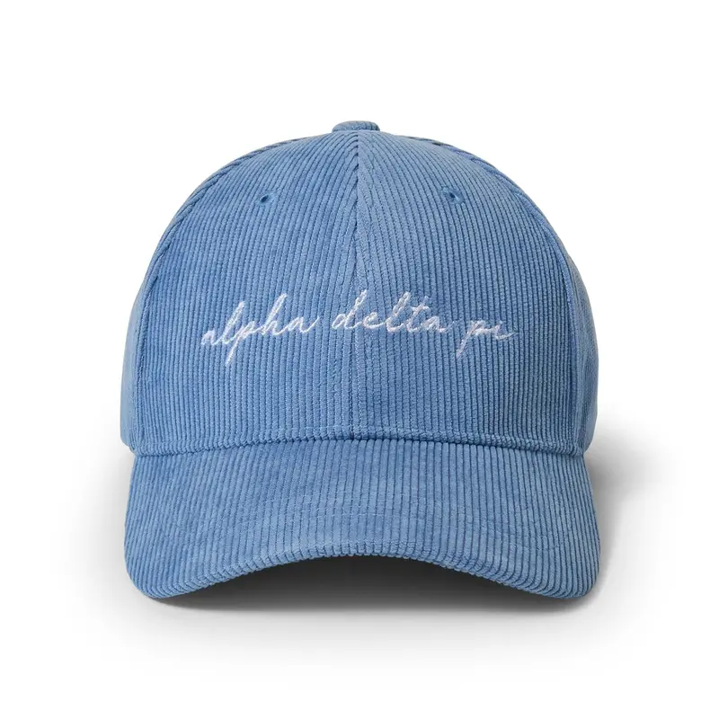 Alpha Delta Pi Corduroy Hat With Premium Embroidery 1