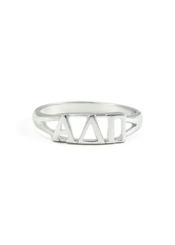 Alpha Delta Pi Greek Letter Ring – Sterling Silver Jewelry 1