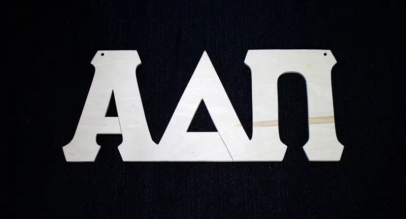 Alpha Delta Pi Wooden Door Hanger – Deck Mount Style 1