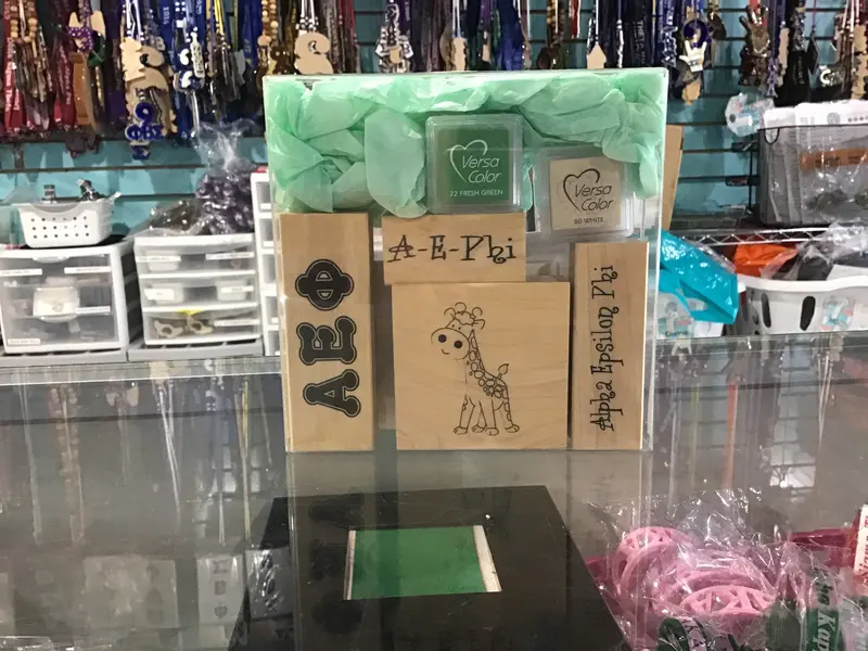 Alpha Epsilon Phi Custom Rubber Stamp Set – Diy Greek Craft Kit 1