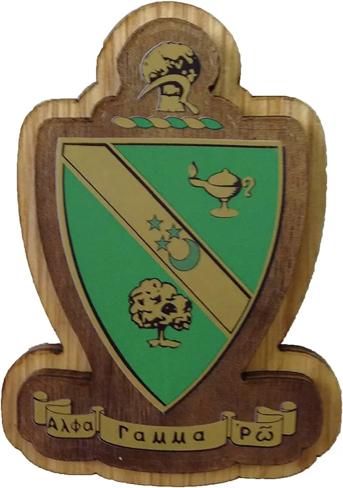 Alpha Gamma Rho Distinctive Wood Crest – Big-Size Fraternity Symbol 1