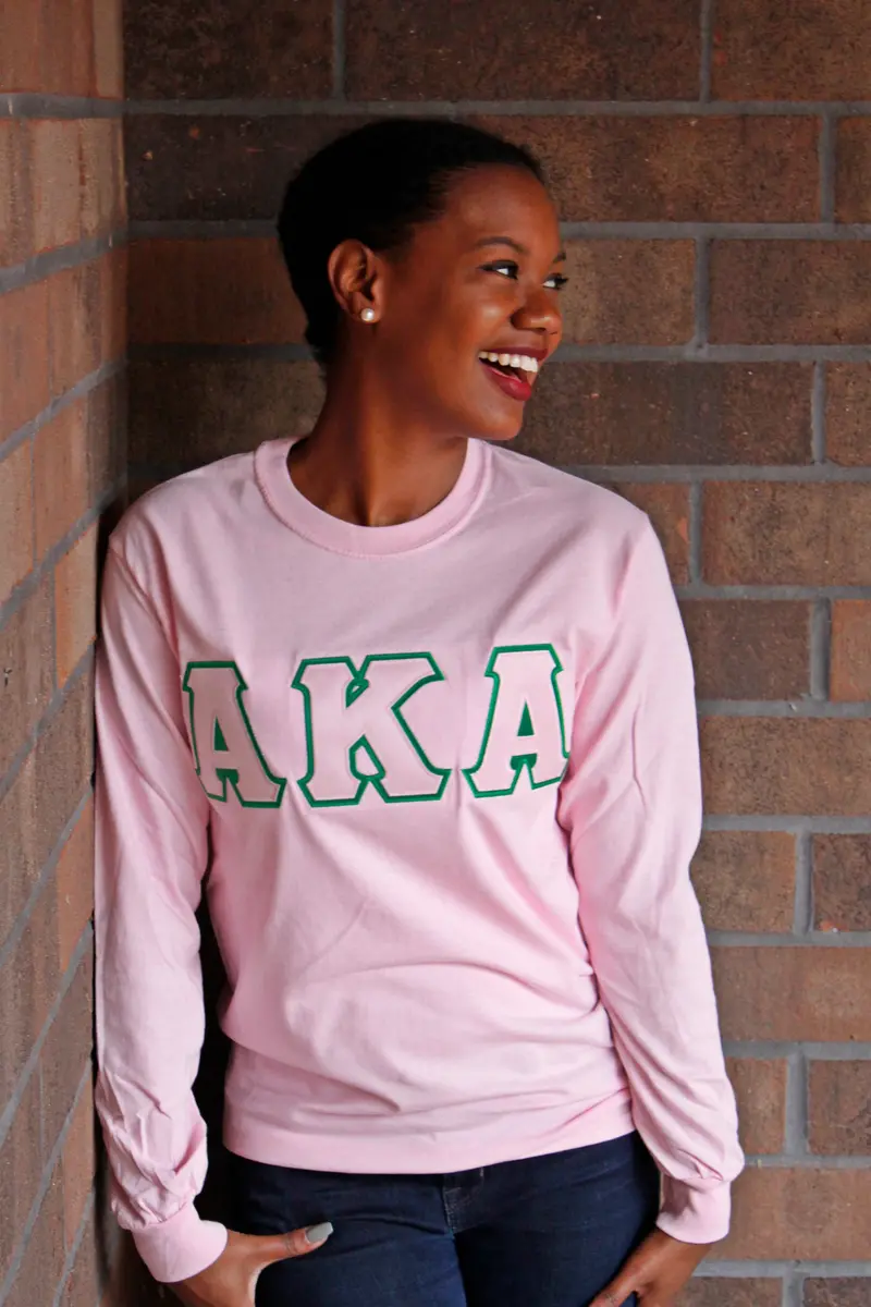 Alpha Kappa Alpha Greek-Inspired Long Sleeve Tee – Modern Minimalist Design 1
