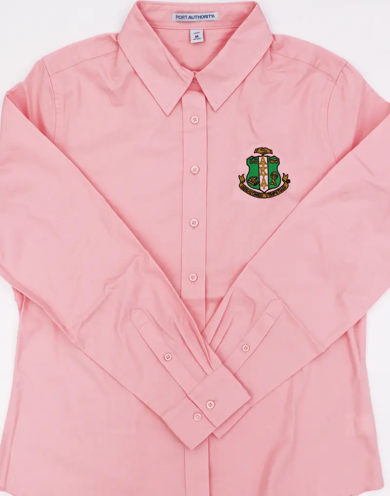 Alpha Kappa Alpha Women'S Long-Sleeve Wrinkle-Resistant Top 2
