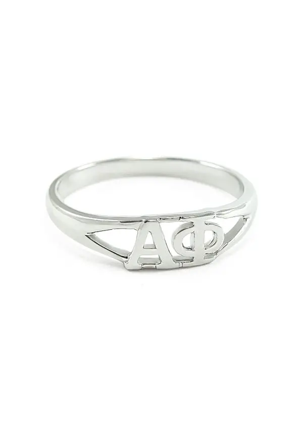 Alpha Phi Greek Letter Ring In Premium Sterling Silver 1