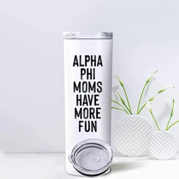 Alpha Phi Mom Tumbler – Leak-Proof Personalized Drinkware 1