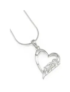 Alpha Phi Omega Sterling Silver Tilted Heart Pendant – Handcrafted Jewelry 1