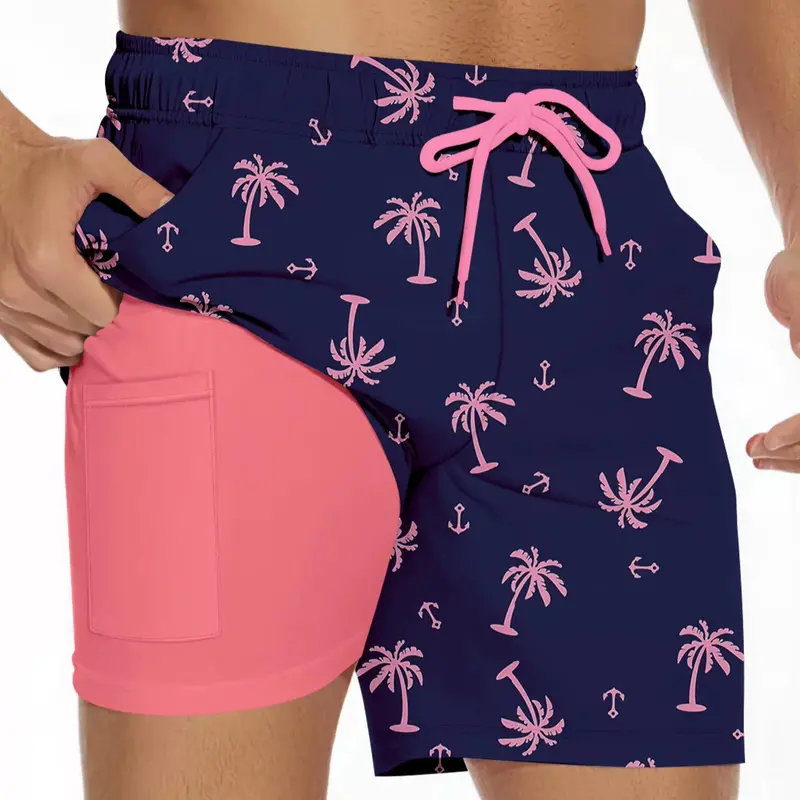 Anchors Aground Swim Trunks By Sunsports™ – Nautical Theme, Short-Length Style 1