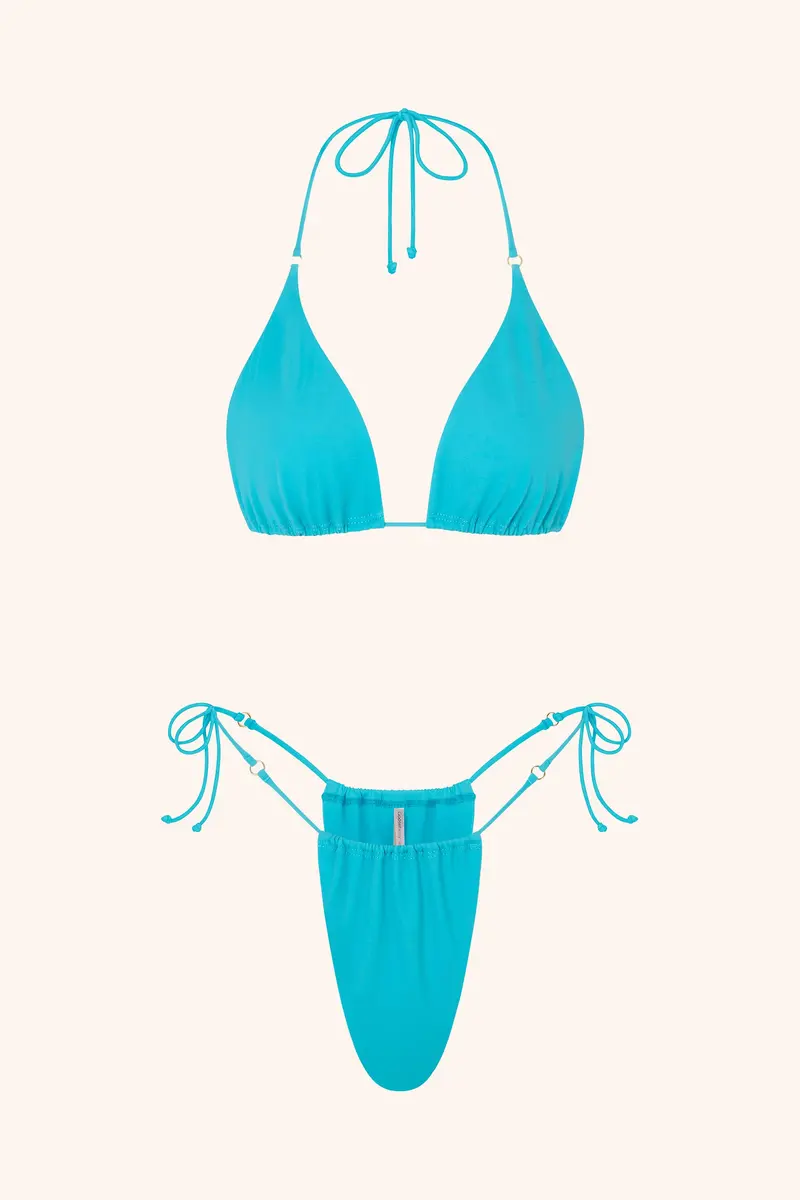 Aquamarine Halter Triangle Bikini Top 1