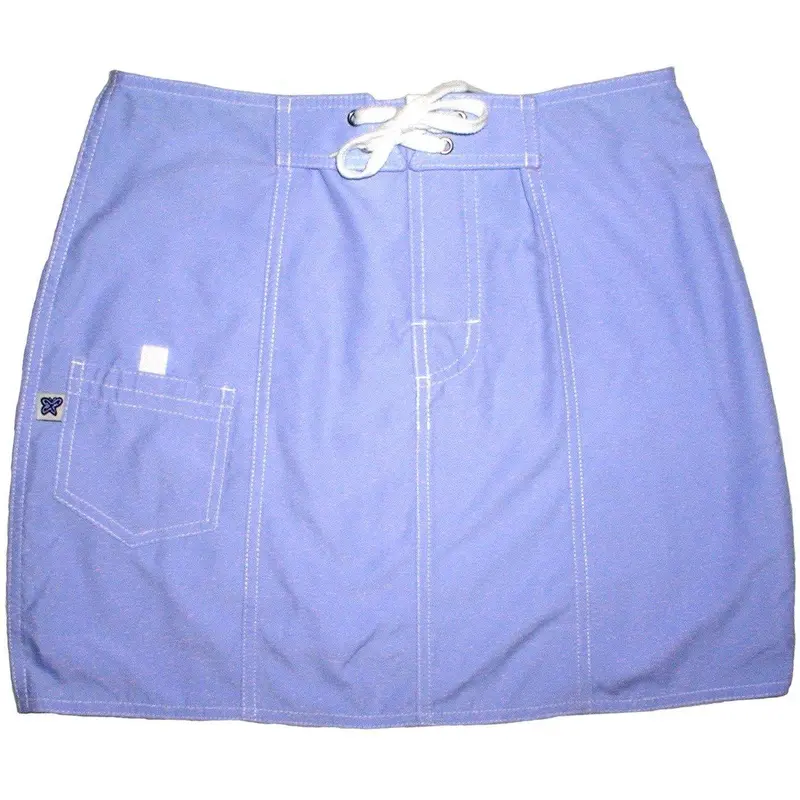 Baby Blue Solid Women'S Swim And Board Skirt 1