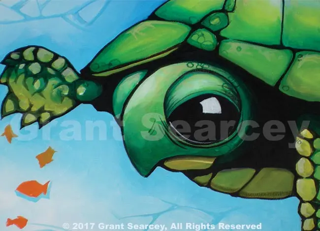 Baby Sea Turtle – Ocean Life Illustration 1