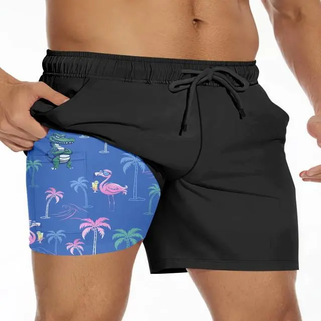 Backwater Swim Trunks By Sunsports™ – Nature-Themed Print, Relaxed Fit 1