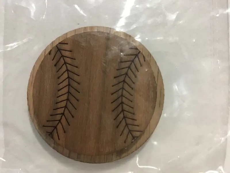 Baseball-Themed Wooden Backing Symbol 1