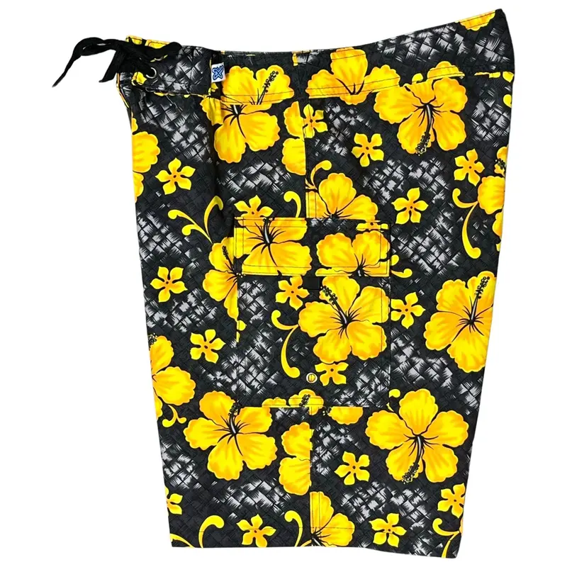Basketweave Women'S 100% Organic Cotton Board & Swim Shorts – Non-Elastic Waist, Dual Pockets, Diy Assembly 1