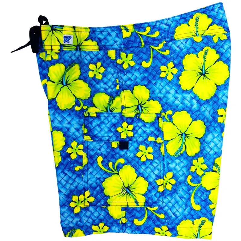 Basketweave Women'S Mid-Length Board Swim Shorts – Non-Elastic Waist, Regular Rise 1