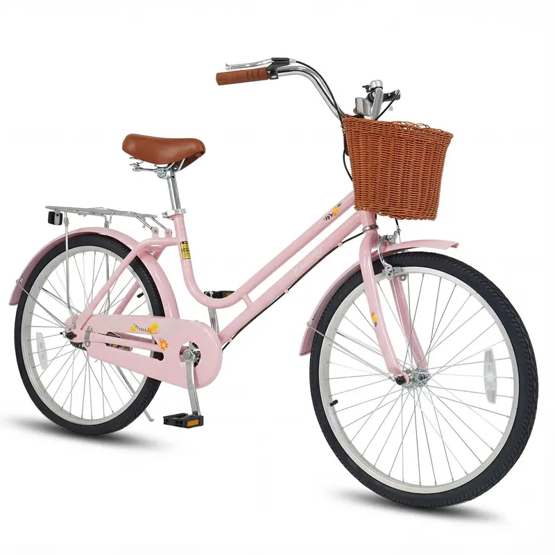 Beach Cruiser Bicycle For Adults – Stylish Cruiser With Basket, Rear Rack, And Bell 1