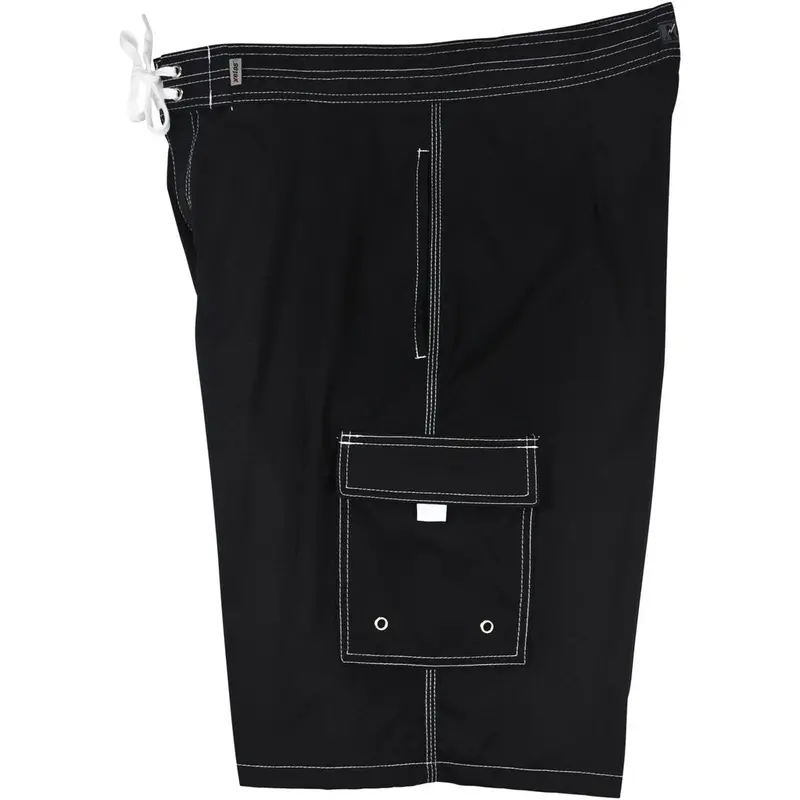 Black-And-White Contrast Double-Cargo Board Shorts 1