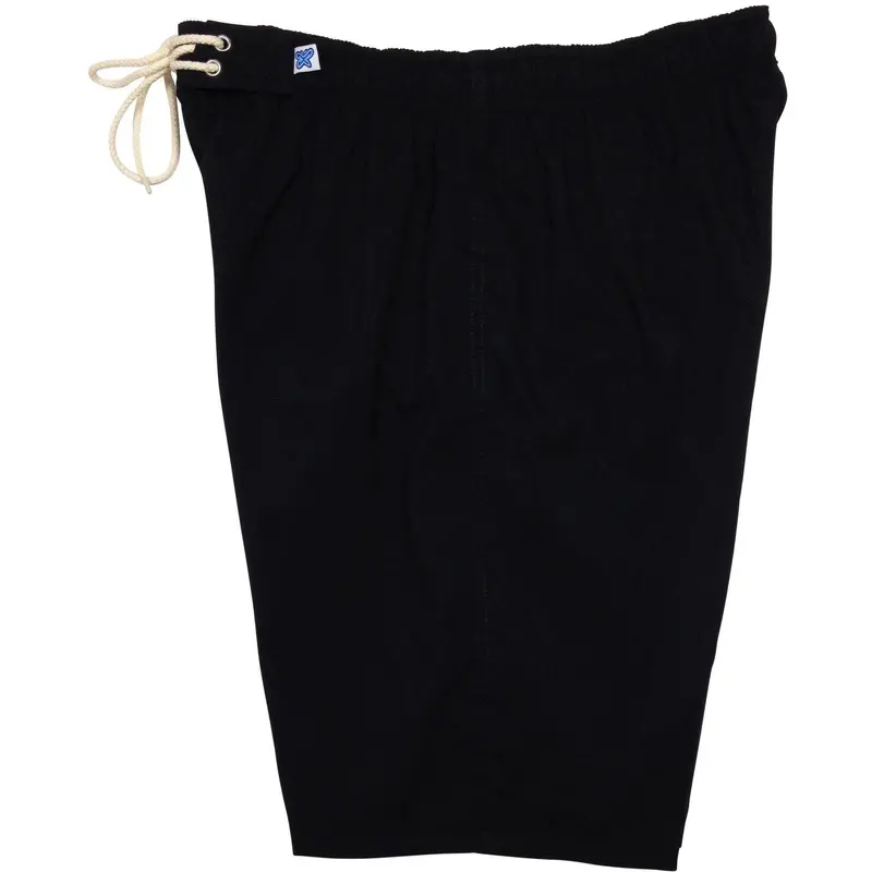 Black-On-Black Stitch Women’S Elastic Waist Board Shorts – Regular Rise, Long Length 1