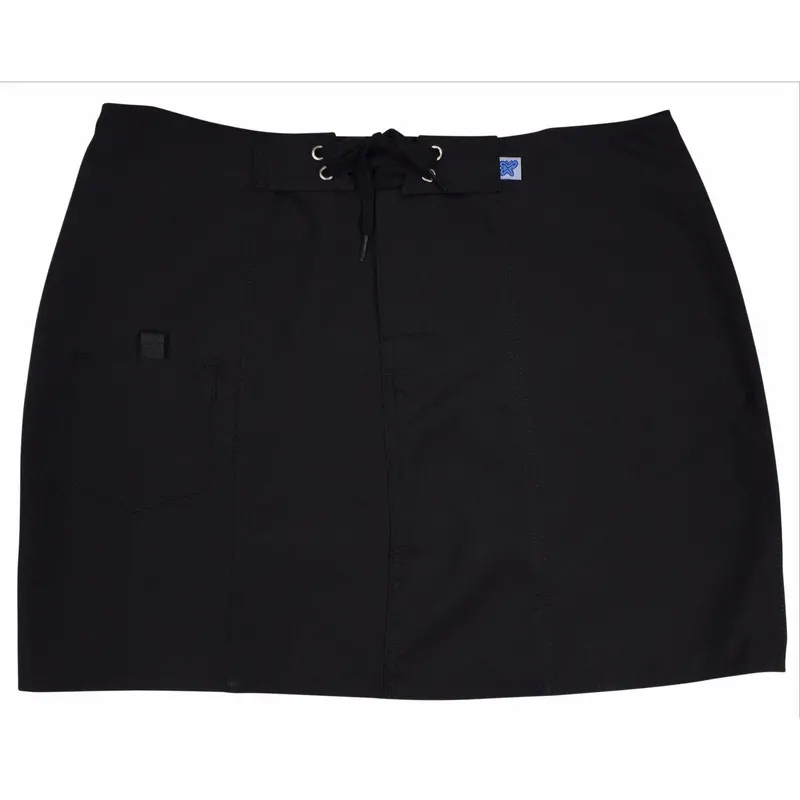 Black Women'S Board Skirt With Contrasting Black Stitch Detail 1