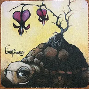 Bleeding Hearts Turtle Ceramic Coaster 1