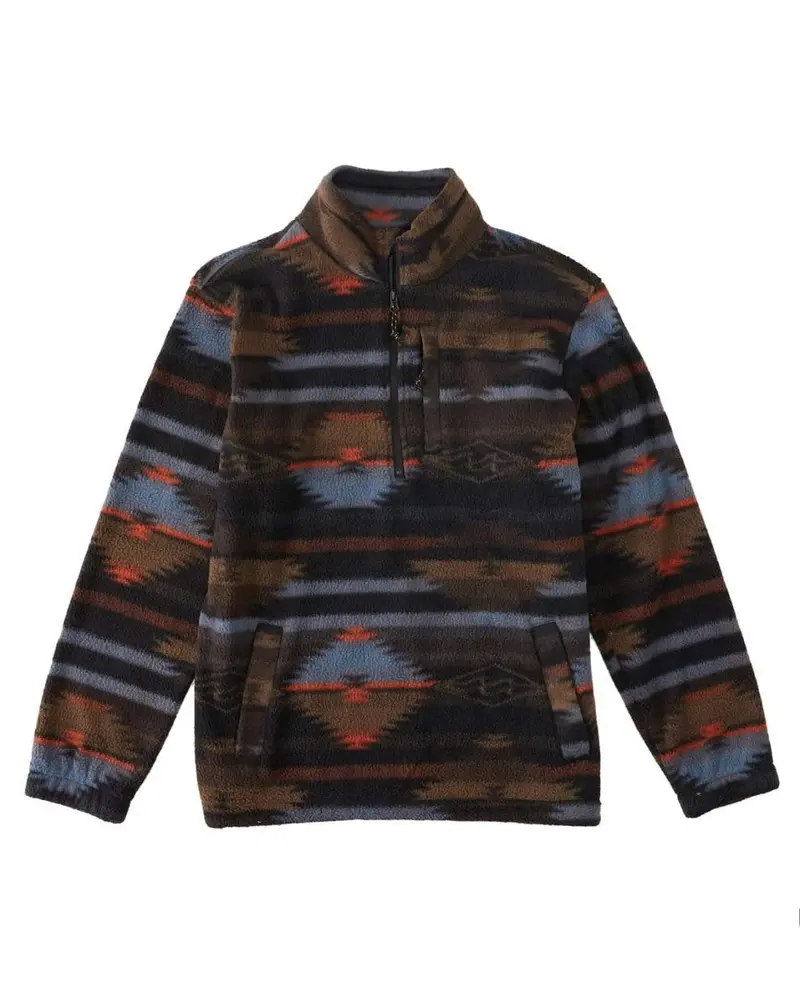 Boundary Half-Zip Mock Neck Fleece – Black 1
