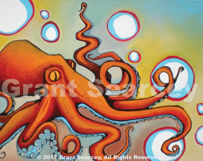 Bubble-Blowing Octopus Print 1