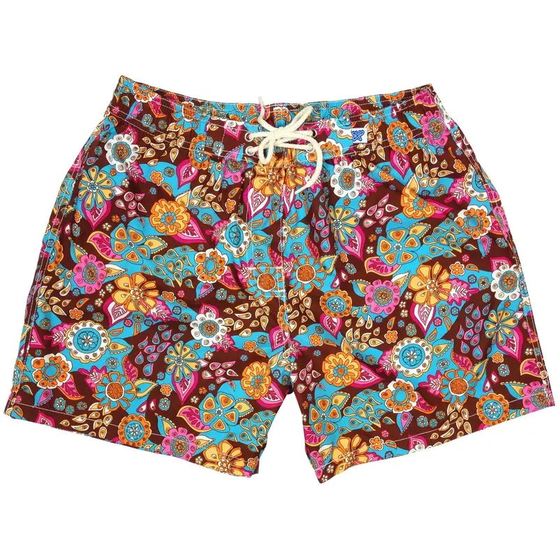 Carnival Pattern Women’S Board & Swim Shorts – Elastic Waist, Regular Rise, Short Fit 1
