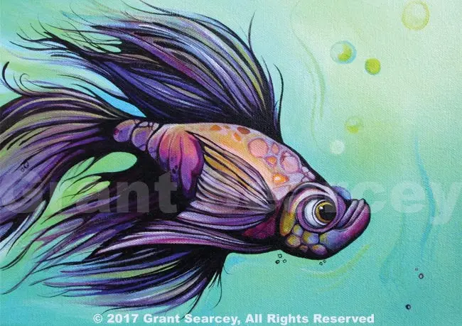 Challenger – Vibrant Betta Fish Art 1