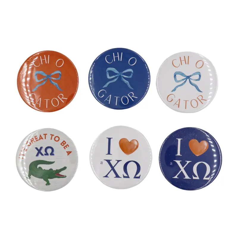Chi Omega 2025 Themed Printed Buttons Pack 1