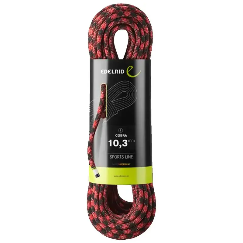 Cobra 10.3Mm Dynamic Climbing Rope – 40-Meter Length, Red/Black 1