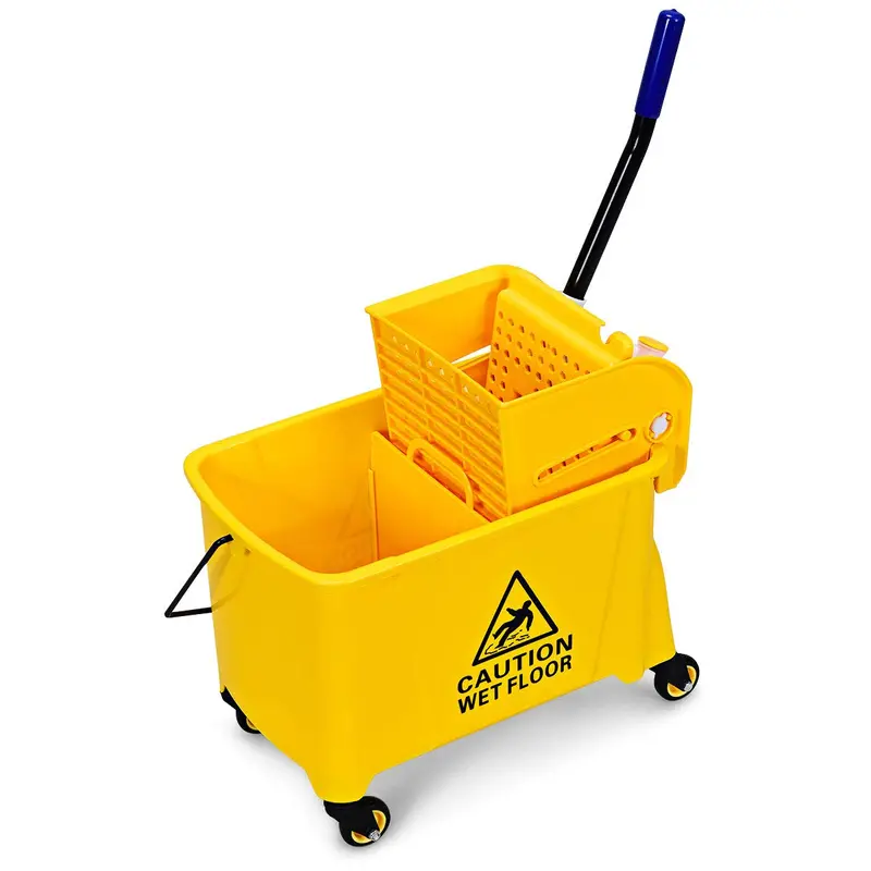 Commercial-Grade Mop Bucket With Wringer – 21-Quart Portable Yellow Cleaning Bucket For Home Or Facility Use 1
