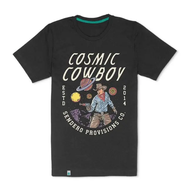Cosmic Cowboy Graphic T-Shirt – Adventure-Themed Apparel 1