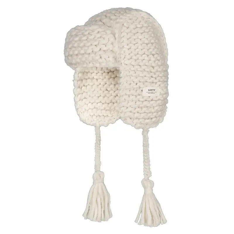 Cream Brubru Bomber Cap – Fold-Down Brim Knit Hat 1