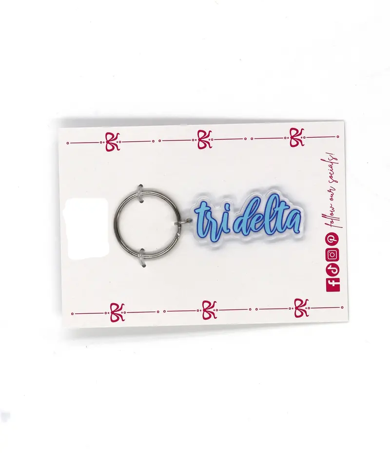 Delta Delta Delta Acrylic Keychain – Bold Script Style 1