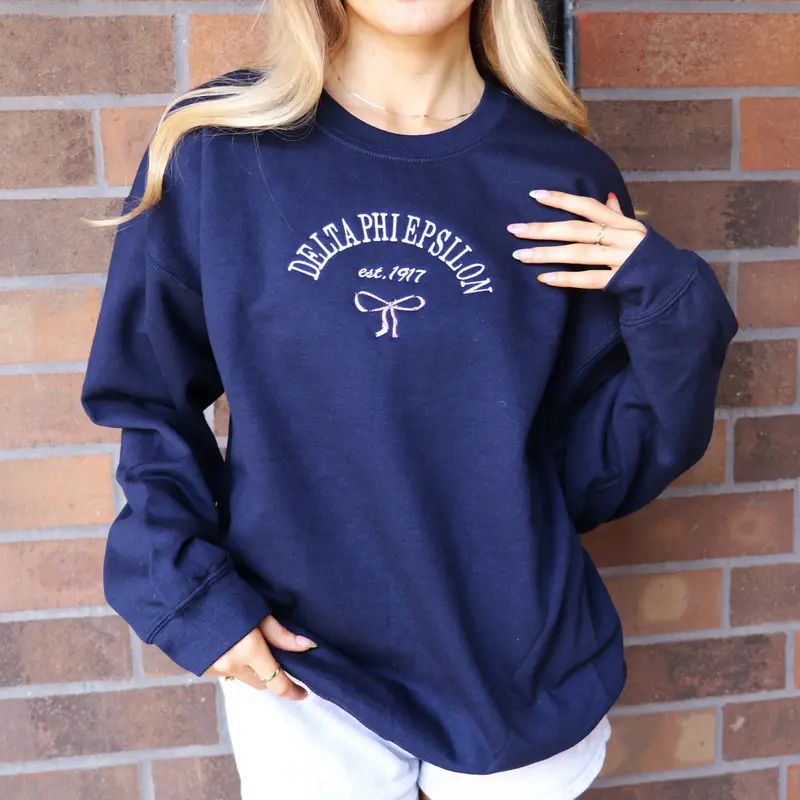 Delta Phi Epsilon Bow-Decorated Classic Crew Top 1